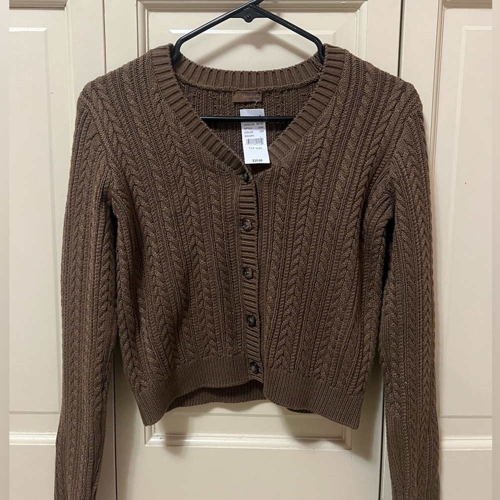 cropped brown brandy sweater
